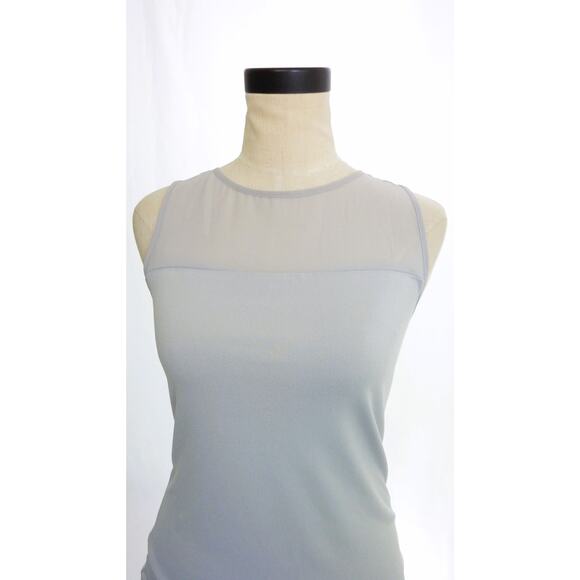 Banana Republic Pale Gray Blouse Chiffon Sheer XS Sheer Yoke Top Sleeveless Tank - Picture 4 of 5